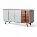 Modern sideboard cabinet with wood and metal finish 160 x 45 x 75cm
