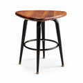 Wooden top bar stool with metal legs in black finish 40 x 40 x 75cm