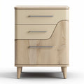 Modern bedside table with three drawers wood finish and sleek design 50 x 45 x 65cm