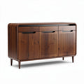 Wooden sideboard with three drawers and ribbed design 120 x 45 x 80cm